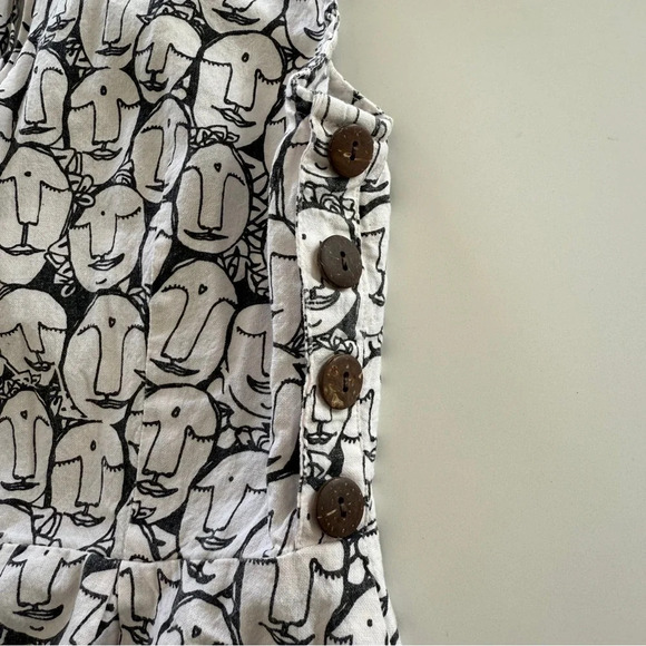 Mata Traders- 100% Cotton- Black and White- Face Print Dress- Ethical- Unique- M - Picture 4 of 13
